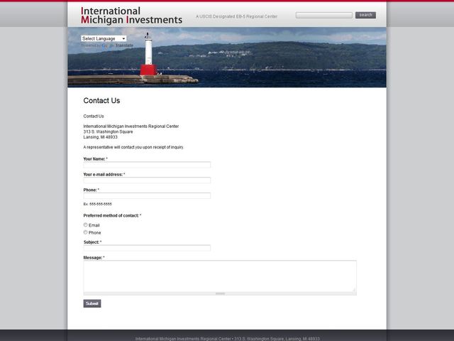 International Michigan Investments Regional Center screenshot