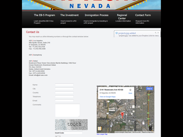 AMERICAN DREAM FUND - Las Vegas Regional Center screenshot