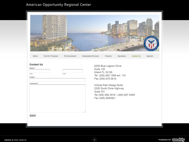 American Opportunity Regional Center screenshot