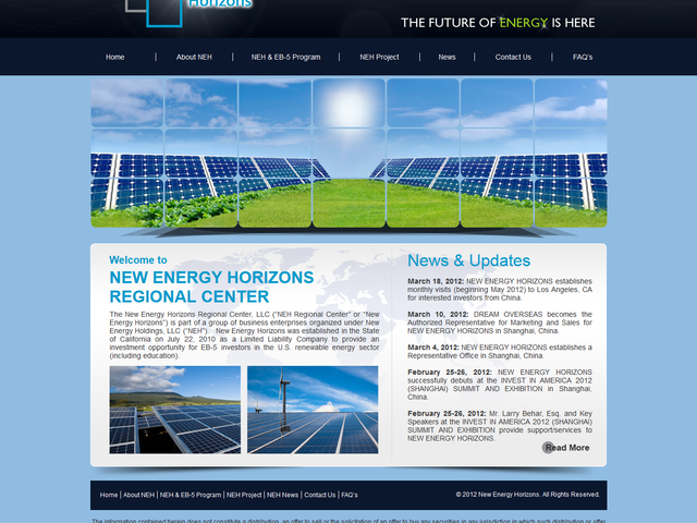 New Energy Horizons Regional Center screenshot