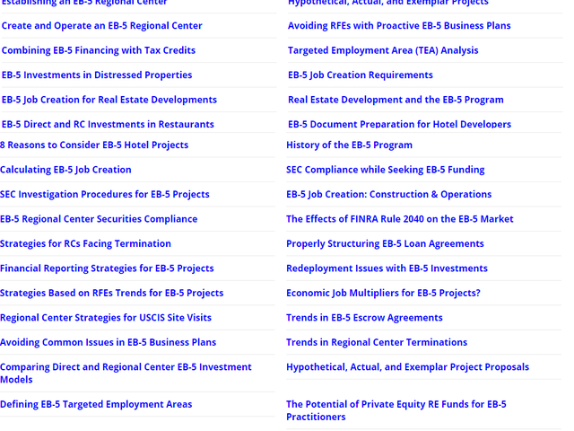 EB5 Affiliate Network States of Washington and Oregon Regional Center screenshot
