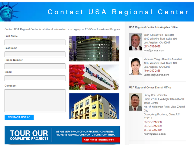 USA Regional Center screenshot