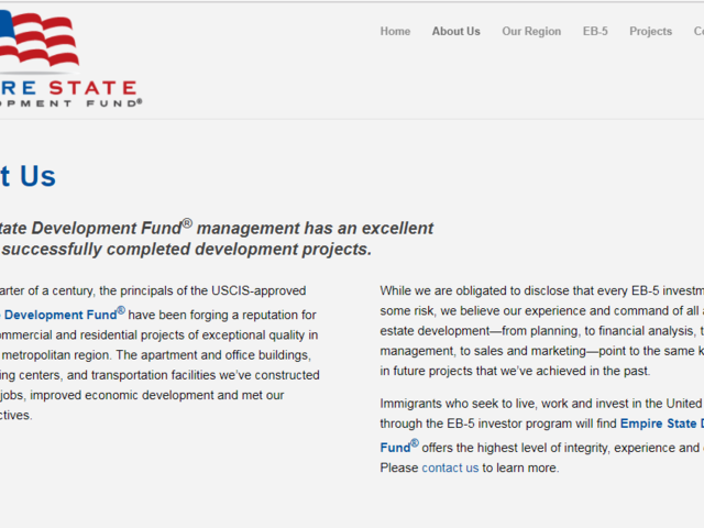 Empire State Regional Center (also doing business as Empire State Development Fund) screenshot