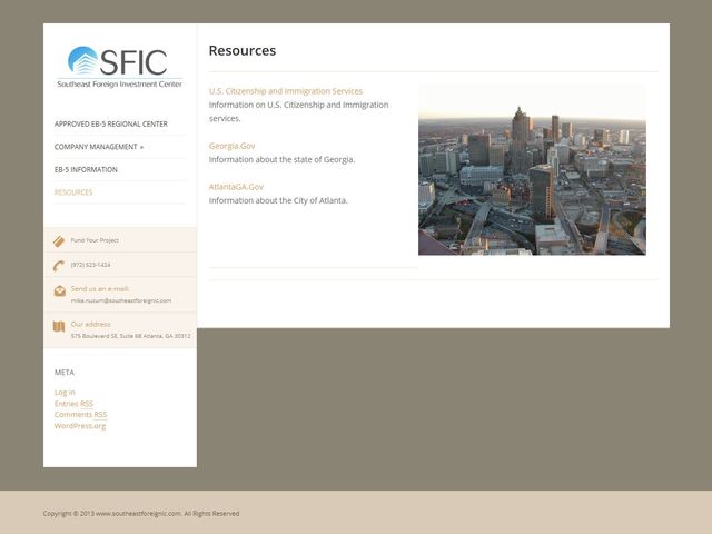 Southeast Foreign Investment Center screenshot