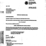 USCIS Notice of Certified Termination