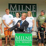 Milne blasts Leahy in launch of U.S. Senate campaign