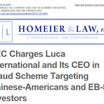 SEC Charges Luca International and Its CEO in Fraud Scheme Targeting Chinese-Americans and EB-5 Investors