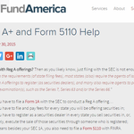 Reg A+ and Form 5110 Help