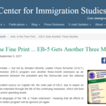 And, in the Fine Print ... EB-5 Gets Another Three Months