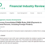 SEC Approves Consolidated FINRA Rules 2040 (Payments to Unregistered Persons, Including Foreign Finders)