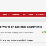 Wealthy Chinese waver on Kushner apartments