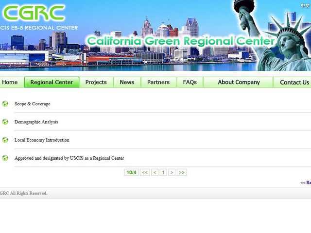 California Green Regional Center  screenshot