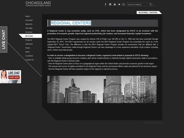 Chicagoland Foreign Investment Group (CFIG) Regional Center screenshot