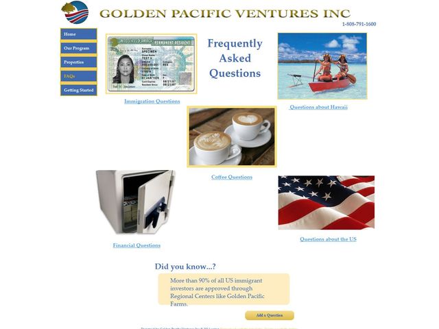 Golden Pacific Ventures Regional Center screenshot