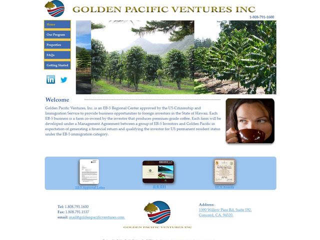 Golden Pacific Ventures Regional Center screenshot