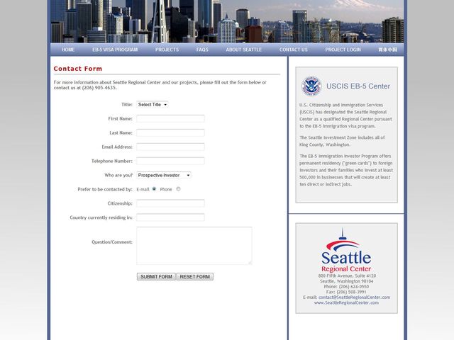 Seattle Regional Center screenshot