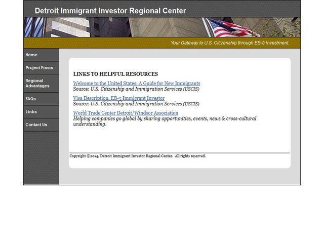 Detroit Immigrant Investor Regional Center screenshot