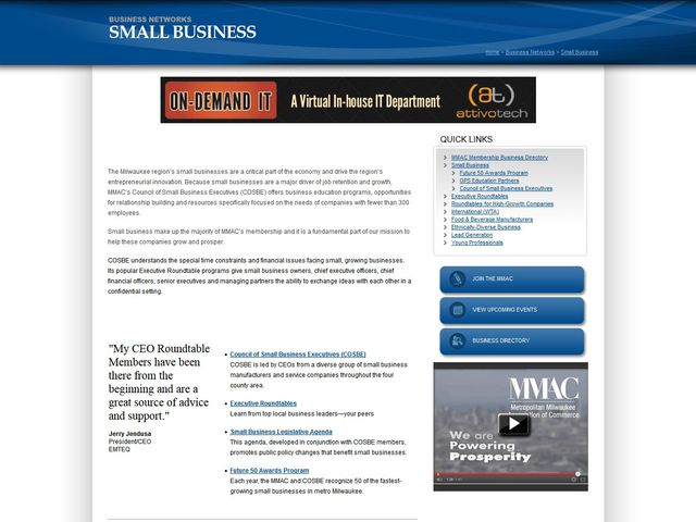 Metropolitan Milwaukee Association of Commerce (MMAC) screenshot