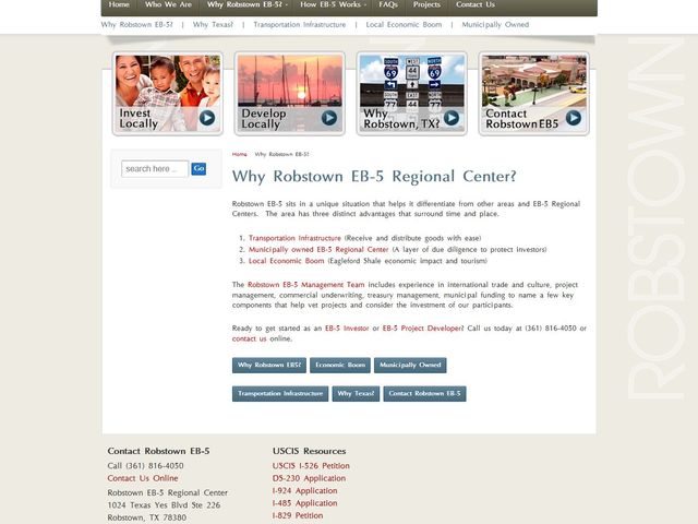 Robstown EB5 Regional Center screenshot