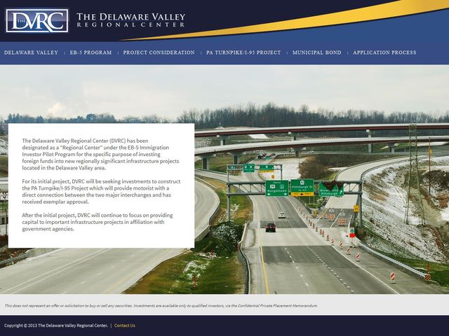 Delaware Valley Regional Center screenshot