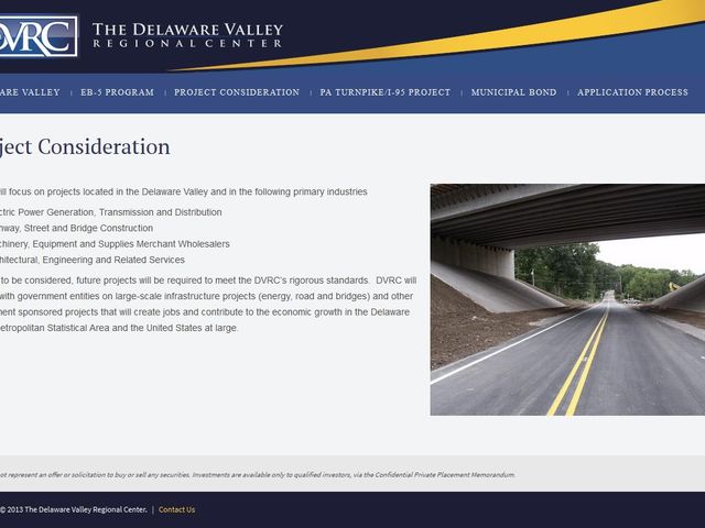 Delaware Valley Regional Center screenshot