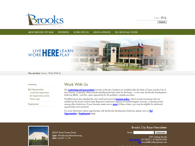 Brooks City-Base Regional Center (BCBRC) screenshot