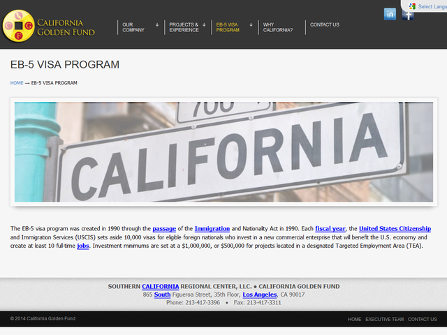 California Golden Fund screenshot