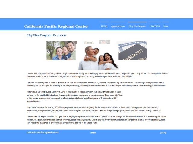 California Pacific Regional Center screenshot