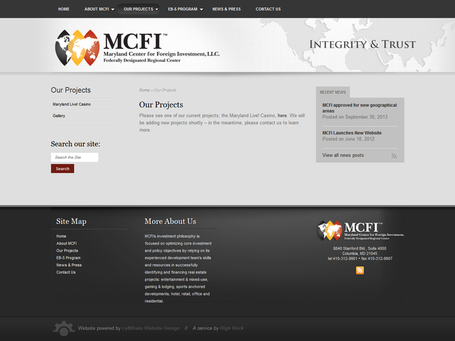 Maryland Center for Foreign Investment screenshot