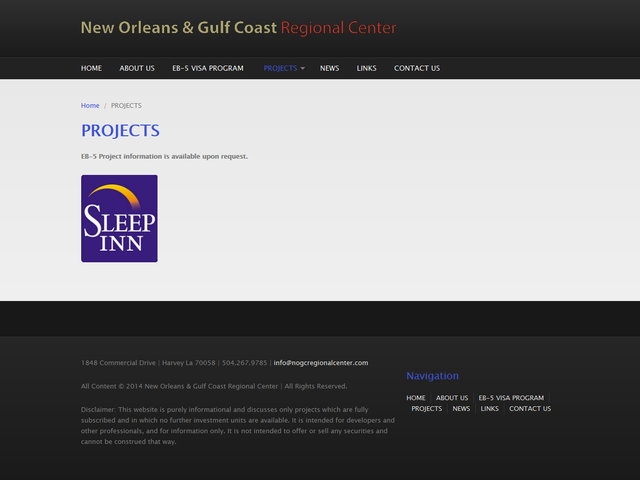 New Orleans & Gulf Coast Regional Center screenshot