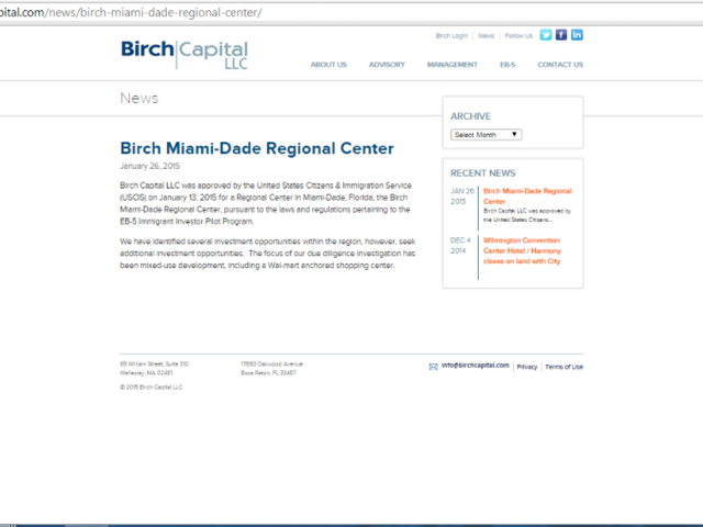 Birch Miami Dade Regional Center screenshot
