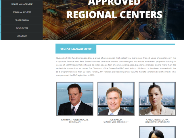 QueensFort Capital California Regional Center screenshot
