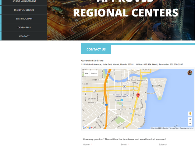 QueensFort Capital California Regional Center screenshot