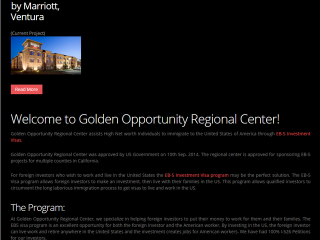 Golden Opportunity Regional Center screenshot
