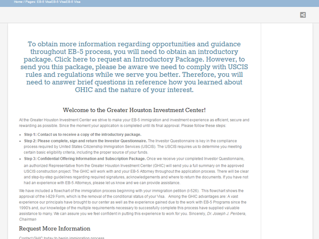 Greater Houston Investment Center screenshot