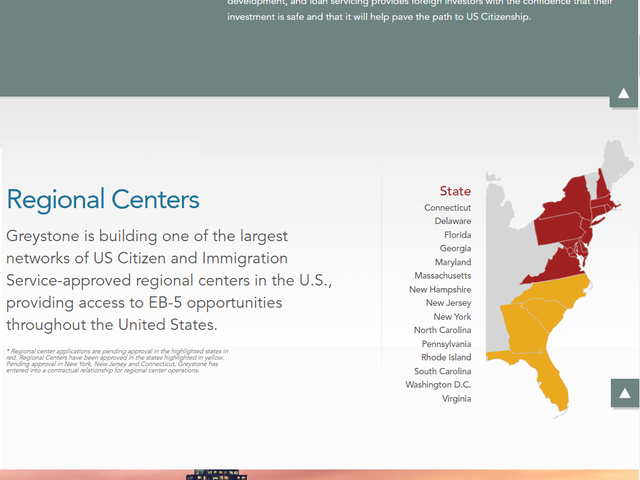 Greystone EB5 Southeast Regional Center (former name Greystone Florida Regional Center) screenshot