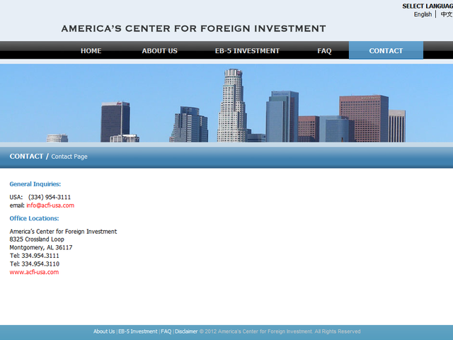 America's Center for Foreign Investment screenshot