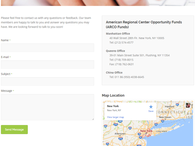 American Regional Center Opportunity Fund screenshot