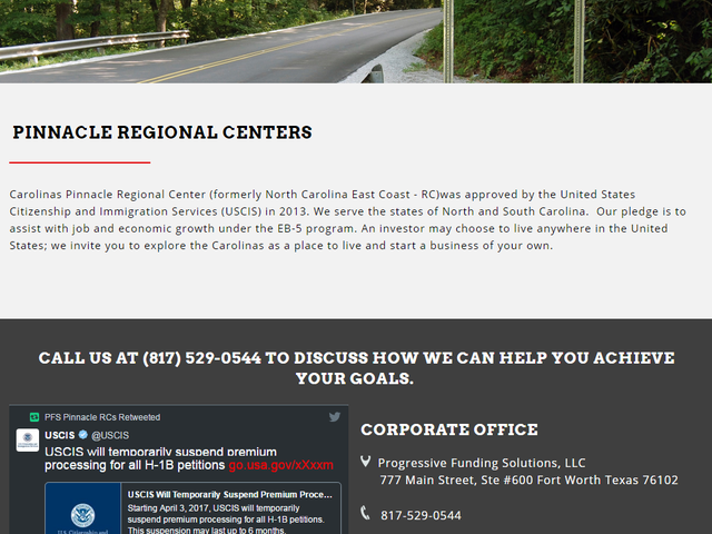 Carolinas Pinnacle Regional Center (North Carolina-East Coast Regional Center) screenshot