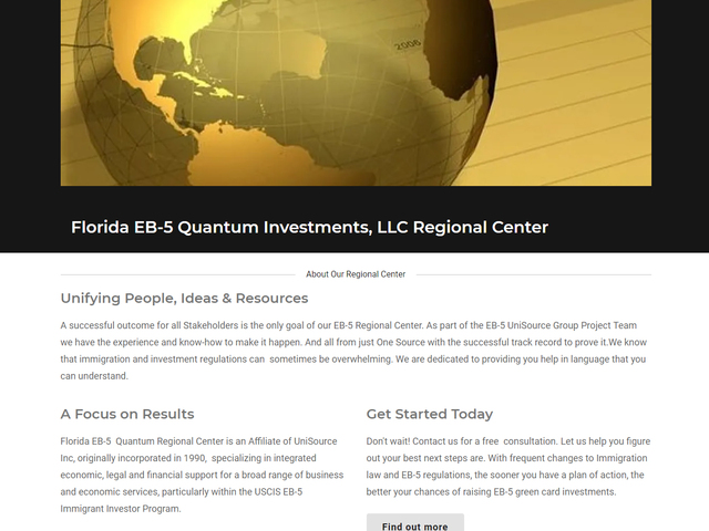 Florida EB-5 Quantum Investments screenshot