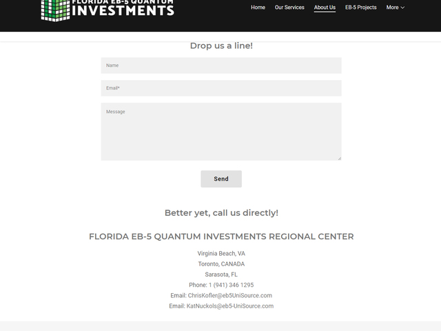Florida EB-5 Quantum Investments screenshot