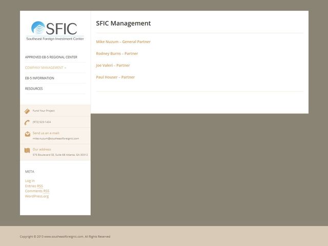 Southeast Foreign Investment Center screenshot