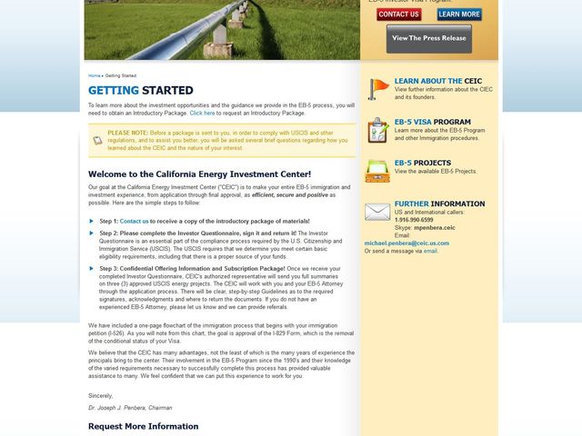 California Energy Investment Center screenshot