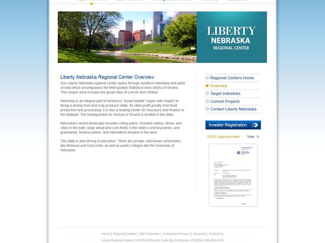 CMB Nebraska Regional Center (Formerly  Liberty Nebraska Regional Center) screenshot