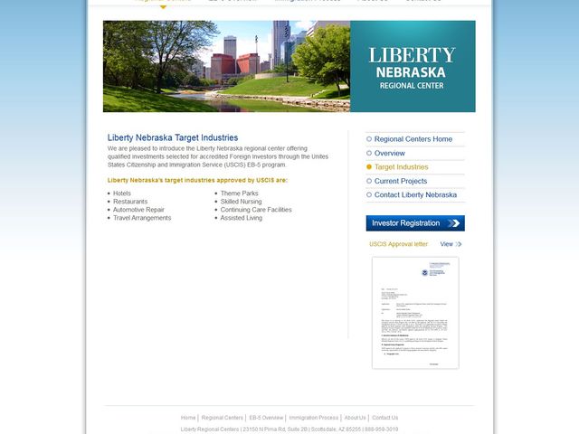 CMB Nebraska Regional Center (Formerly  Liberty Nebraska Regional Center) screenshot