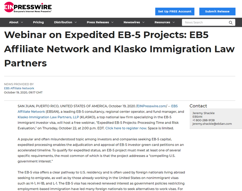 EB-5, EB-5 Visa, EB-5 Investment